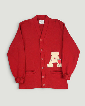 1960s Spaulding Sand Knit Varsity Cardigan Sweater
