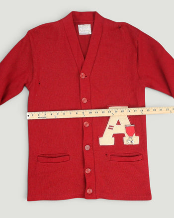 1960s Spaulding Sand Knit Varsity Cardigan Sweater