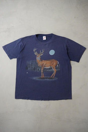 Deer and Moon Wildlife Graphic T-Shirt