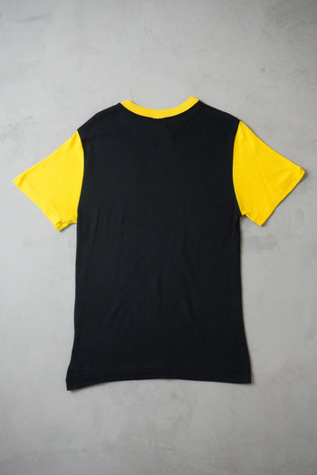Black and Yellow Colorblock Crewneck T-Shirt
