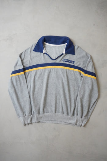 Washington Huskies Striped Collared Sweatshirt