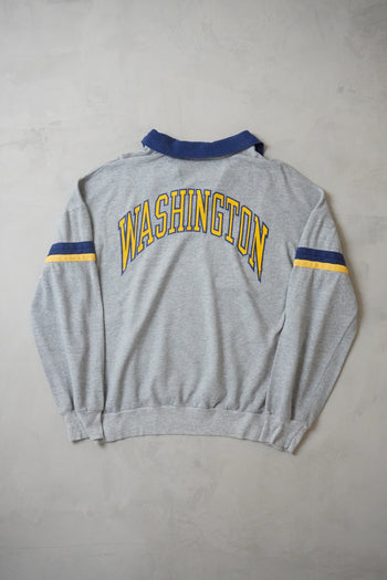 Washington Huskies Striped Collared Sweatshirt
