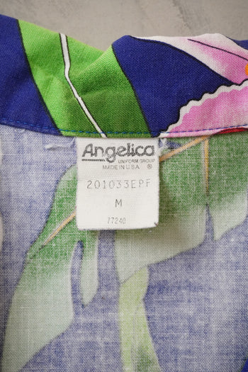 Angelica Blue Tropical Floral Hawaiian Shirt