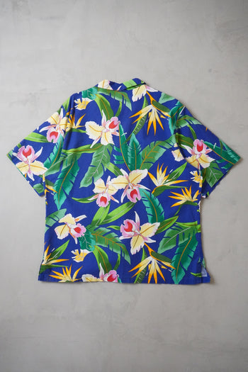 Angelica Blue Tropical Floral Hawaiian Shirt