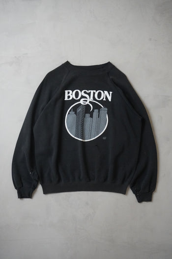 Boston Skyline Black Crewneck Sweatshirt