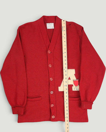 1960s Spaulding Sand Knit Varsity Cardigan Sweater