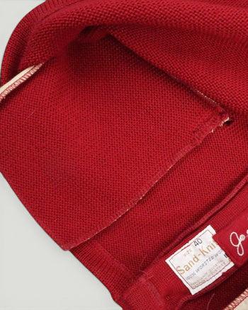 1960s Spaulding Sand Knit Varsity Cardigan Sweater